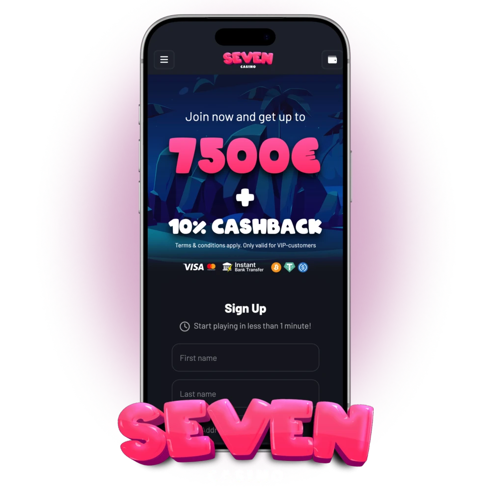 Play anywhere with the thrilling Seven Casino app.