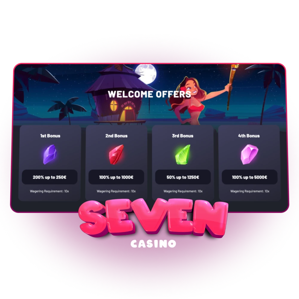 Grab hot promotions and bonuses at Seven Casino.