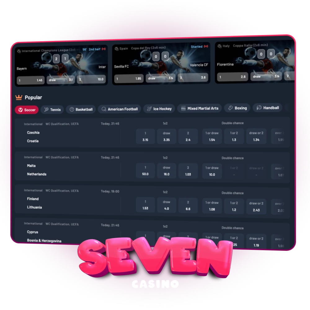 Bet smart and win big at Seven Casino.