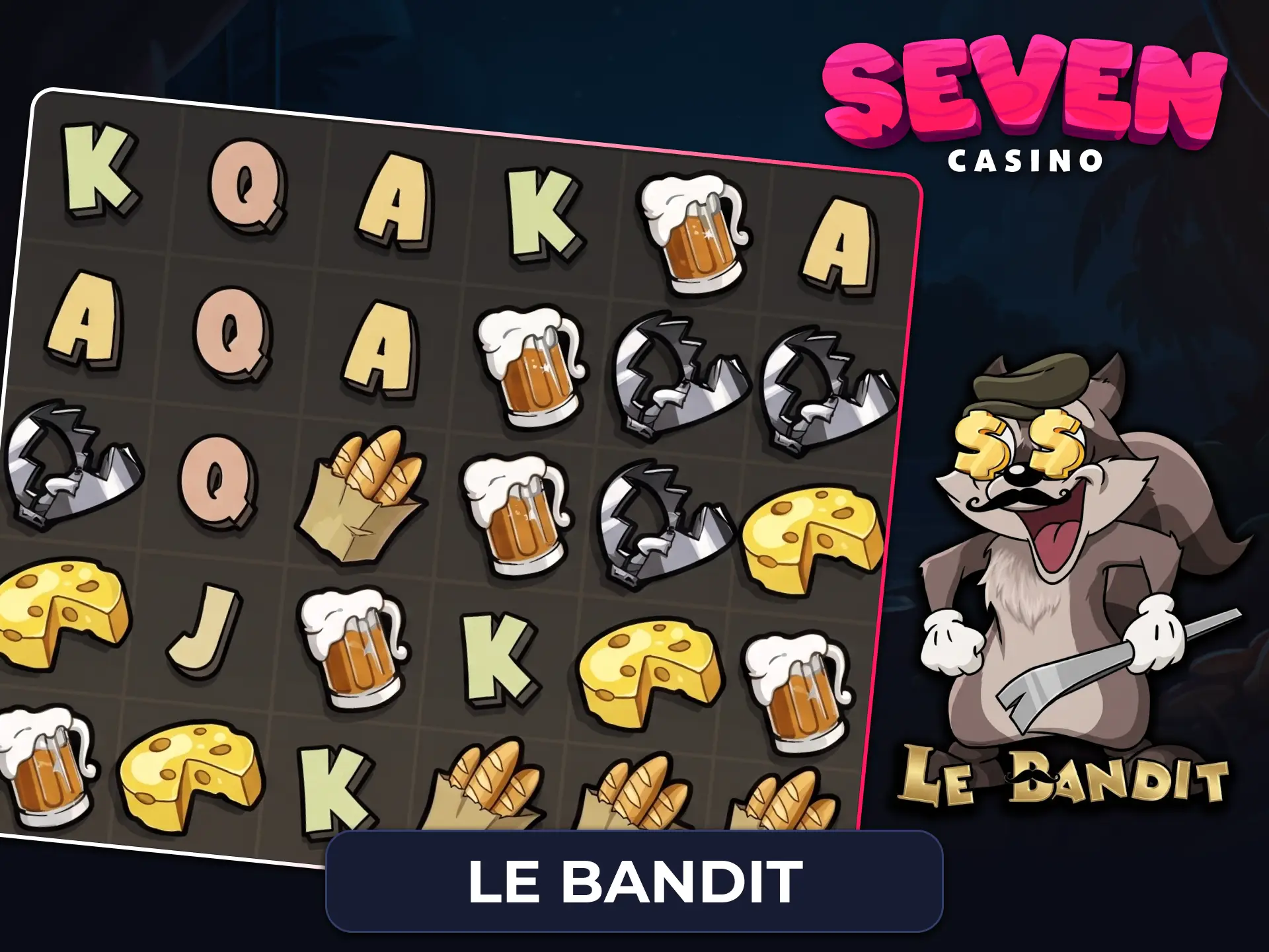 Play the entertaining Le Bandit slot for unique features and big wins.