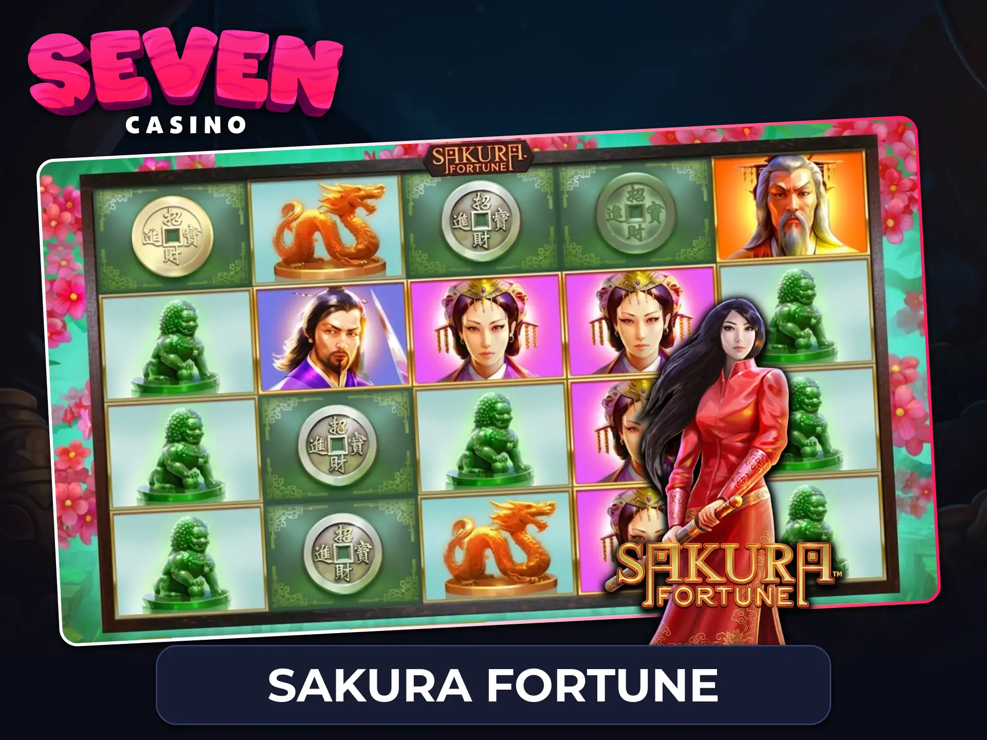 Play the beautiful Sakura Fortune game for respins and mystery symbols.
